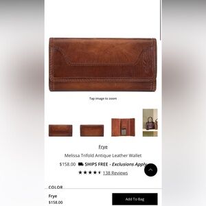 Frye Melissa Trifold Wallet - cognac